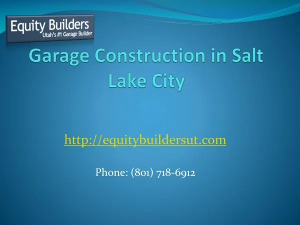 Garage Construction in Salt Lake City