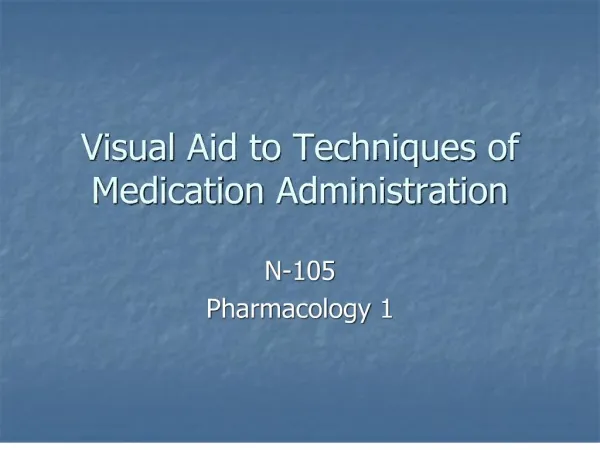 visual aid to techniques of medication administration