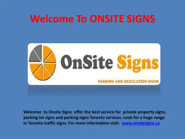 Welcome To ONSITE SIGNS