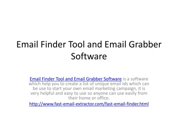 Email Finder Tool and Email Grabber Software