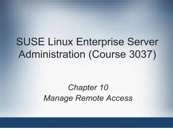 suse linux enterprise server administration course 3037