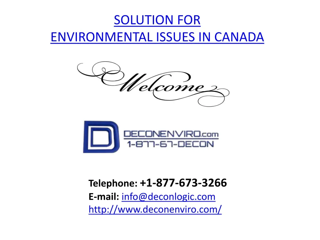 solution for environmental issues in canada