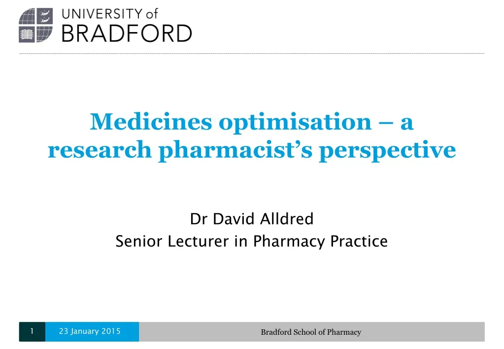 medicines optimisation a research pharmacist s perspective
