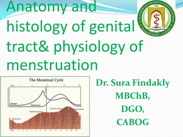 Anatomy and histology of genital tract &amp; physiology of menstruation