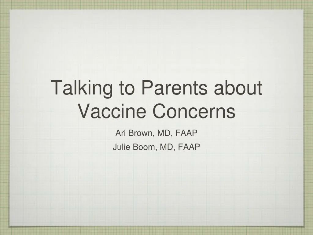 talking to parents about vaccine concerns