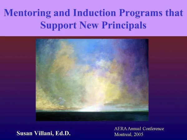 Mentoring and Induction Programs that Support New Principals