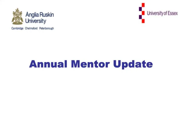 Annual Mentor Update