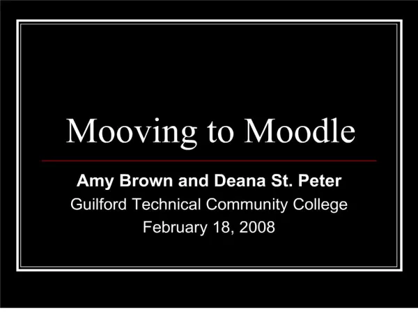 mooving to moodle