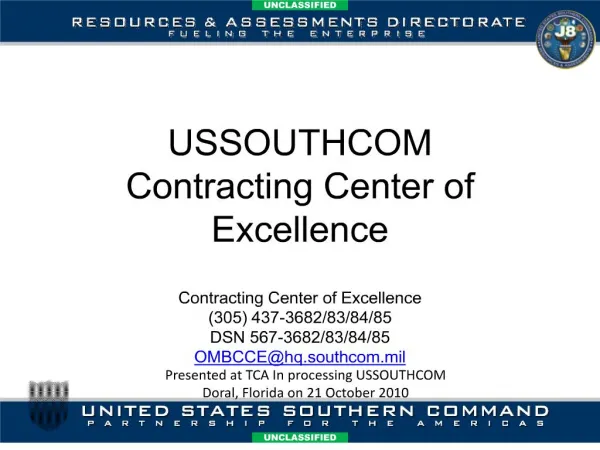 ussouthcom contracting center of excellence
