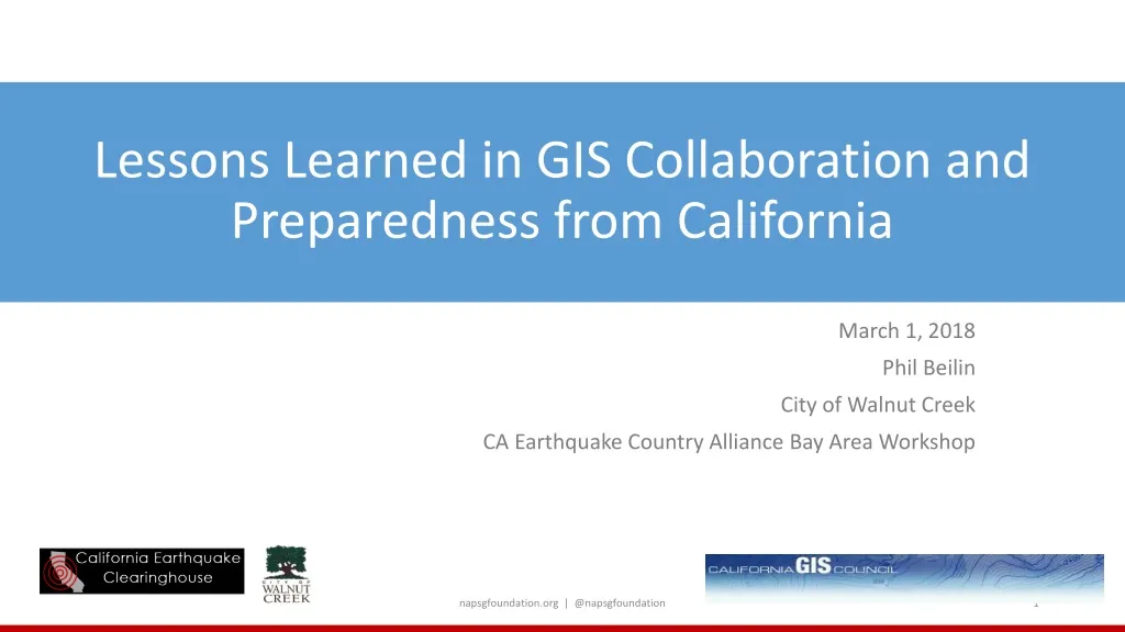 lessons learned in gis collaboration and preparedness from california