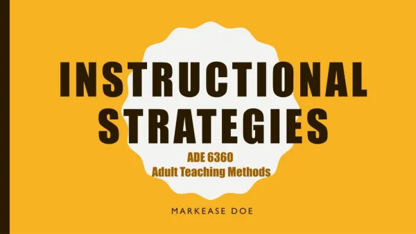 Instructional Strategies