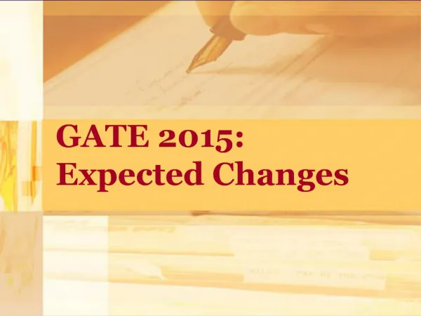 GATE 2015 Expected changes