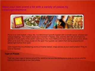 Make your next event a hit with a variety of pizzas by cater - slide 1