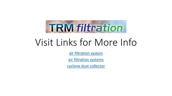 TRM Filtration: The Leading Air Filtration System Provider