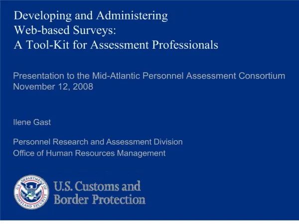 developing and administering web-based surveys: a tool-kit for assessment professionals