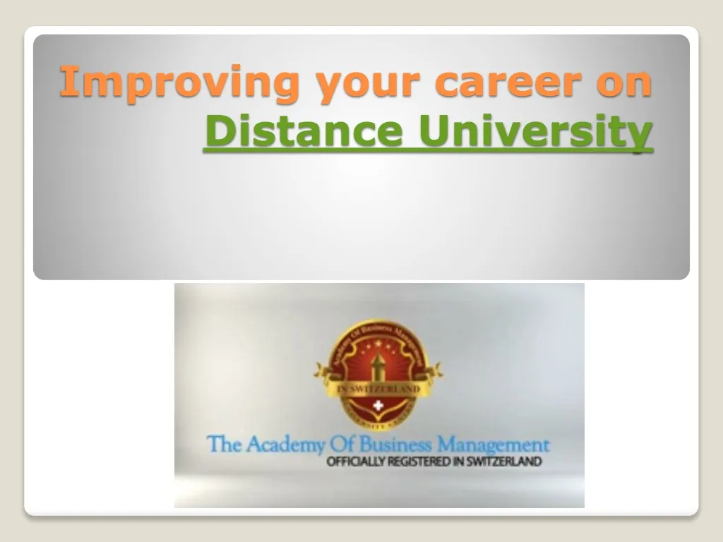 improving your career on distance university