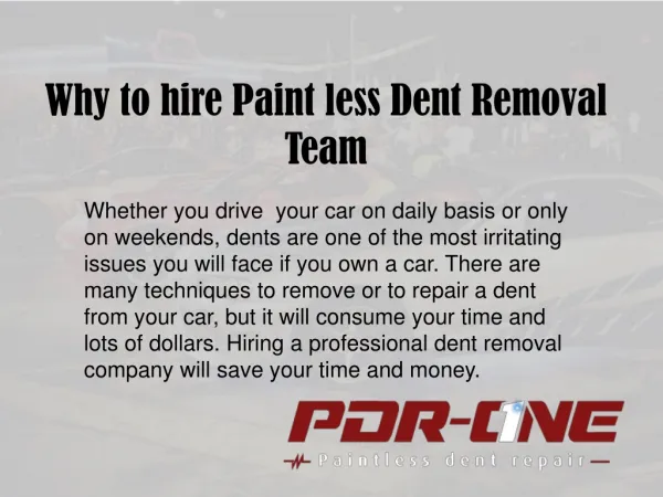 Paintless dent removal Riverside CA