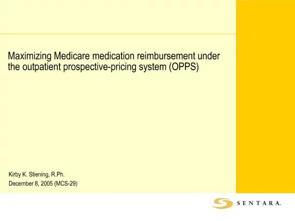 maximizing medicare medication reimbursement under the outpatient prospective-pricing system opps