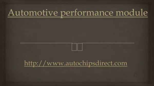 Automotive performance module