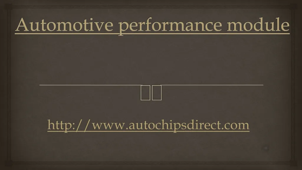 automotive performance module