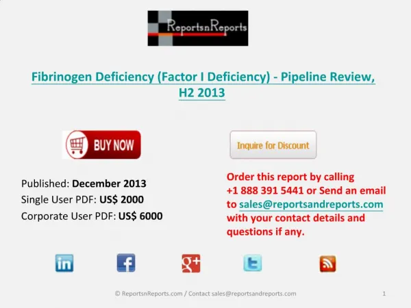 2013 Fibrinogen Deficiency (Factor I Deficiency) - Product P