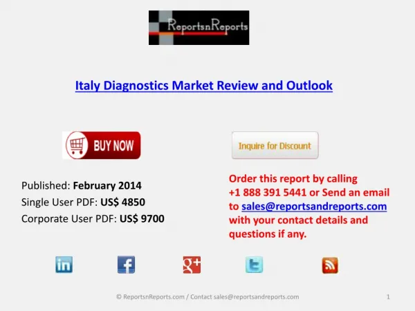 Italy Diagnostics Market - Overview 2014
