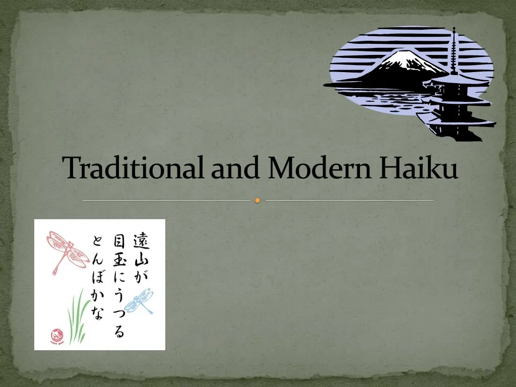 traditional and modern haiku