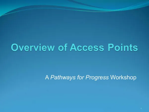 Overview of Access Points