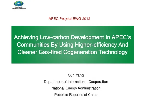 Sun Yang Department of International Cooperation National Energy Administration