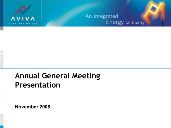 Annual General Meeting Presentation