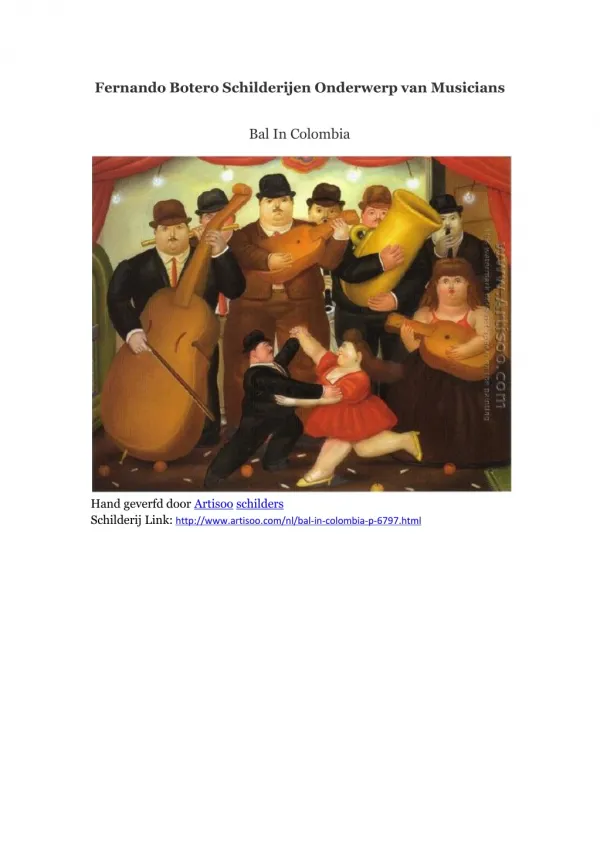 Fernando Botero Schilderijen Onderwerp van Musicians -- Arti