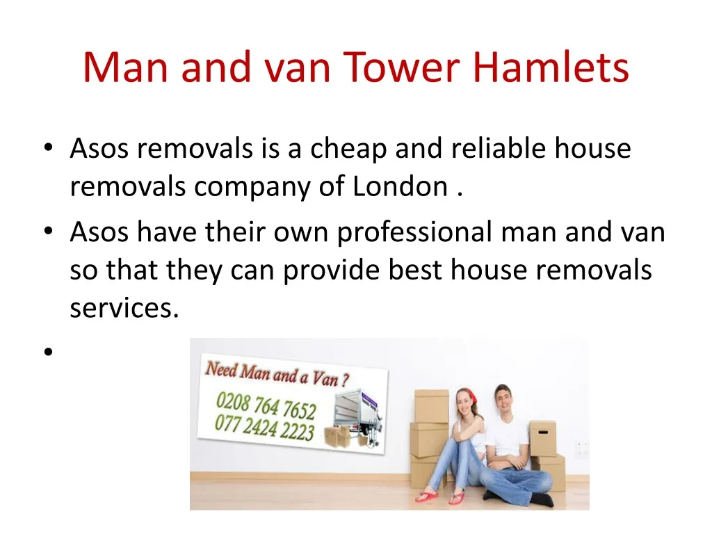 man and van tower hamlets