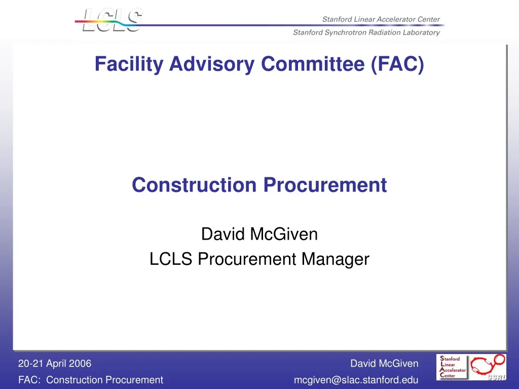 facility advisory committee fac construction procurement