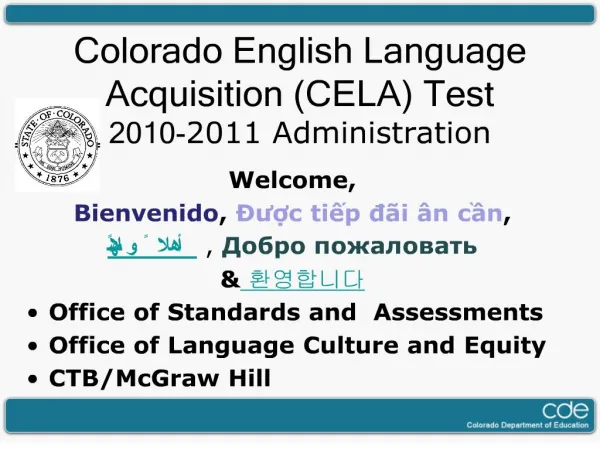 colorado english language acquisition cela test 2010-2011 administration