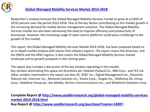 Global Managed Mobility Services Market 2018 Forecast