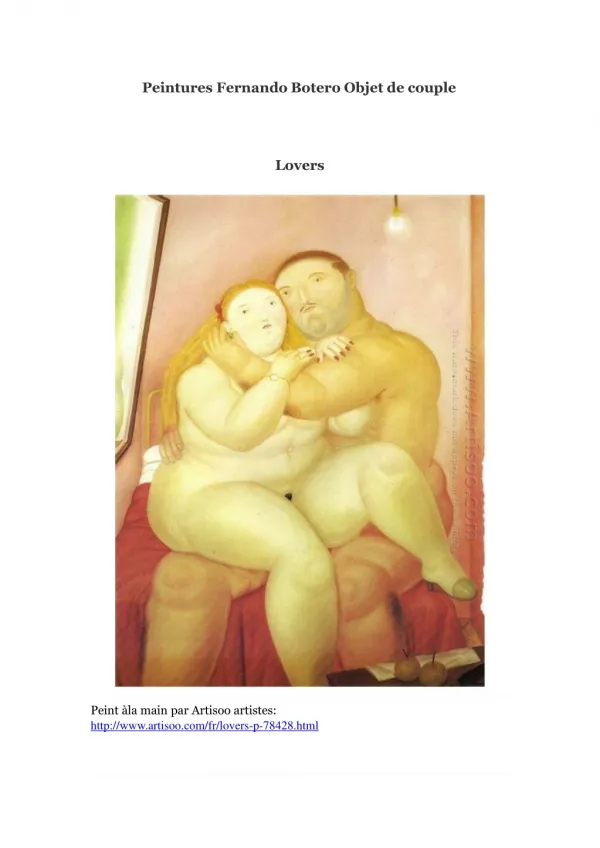 Peintures Fernando Botero Objet de couple -- Artisoo