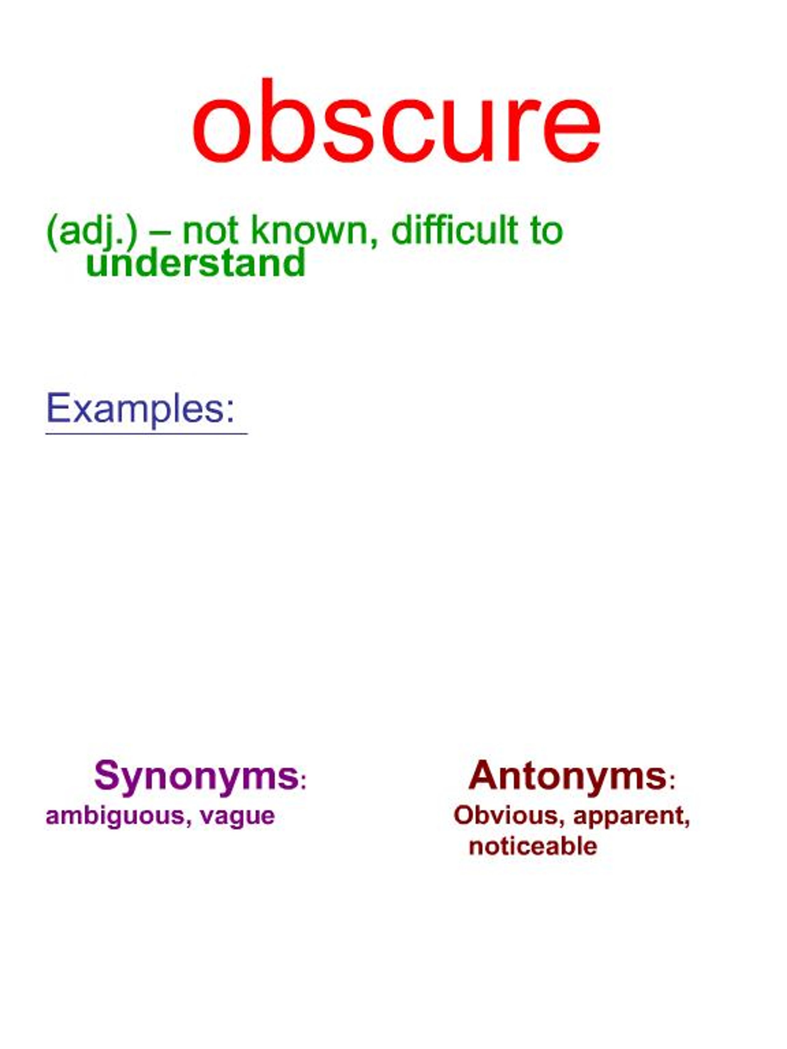 Obsecure Definiton PPT - Obscure PowerPoint Presentation, free download - ID:1456051