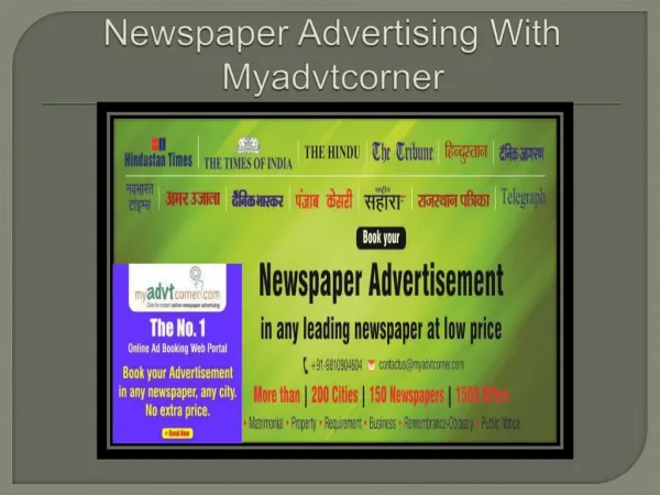 Online Classified Advertising From Myadvtcorner