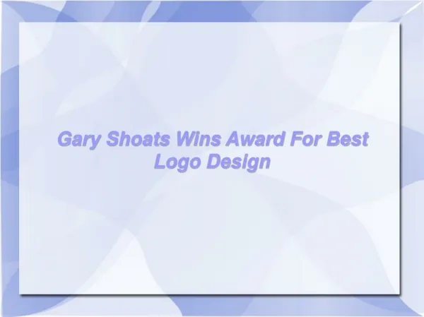 Gary Shoats Wins Award For Best Logo Design