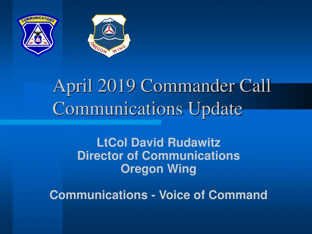 april 2019 commander call communications update