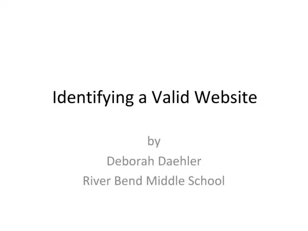 Identifying a Valid Website