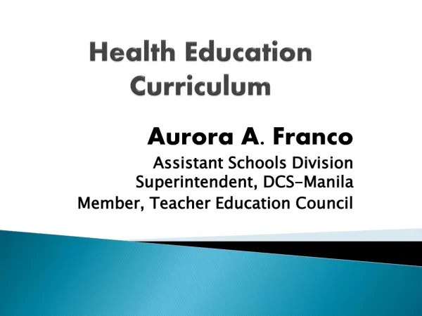 Health Education Curriculum