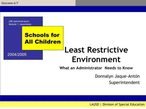 least restrictive environment what an administrator needs to know