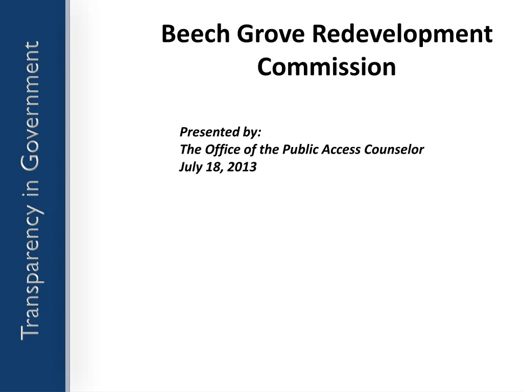 beech grove redevelopment commission