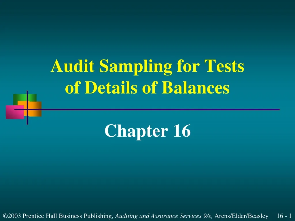 audit sampling for tests of details of balances