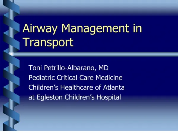 airway management in transport