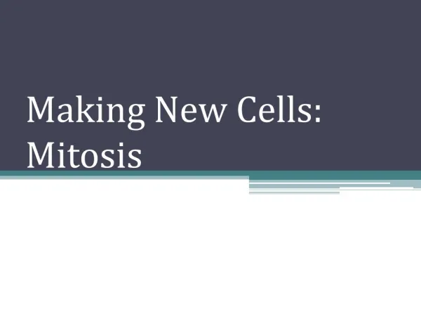 Making New Cells: Mitosis