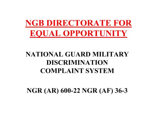ngb directorate for equal opportunity