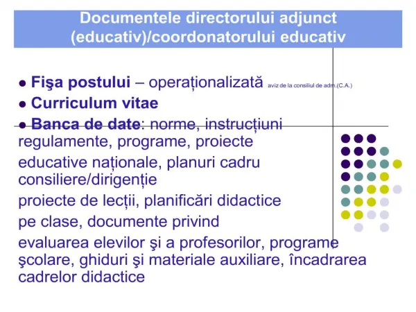 documentele directorului adjunct educativ