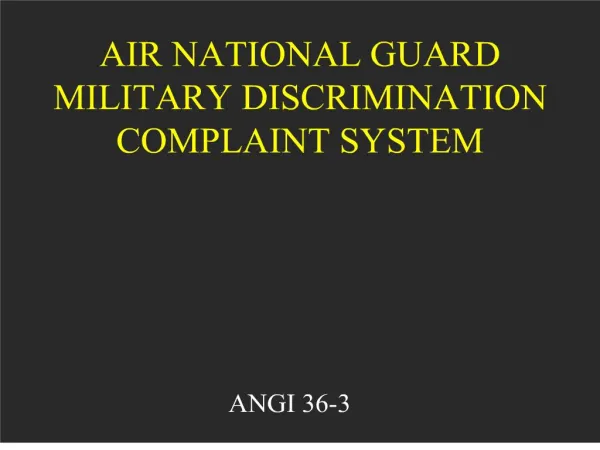 air national guard military discrimination complaint system